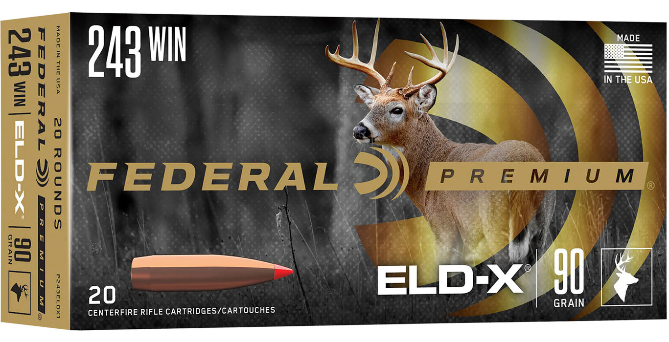 Federal P243ELDX1 Premium ELD-X 243Win 90gr 20 Per Box/10 Case