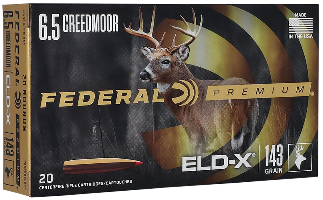 Federal P65CRDELDX1 ELD-X  6.5 Creedmoor 143 gr Extremely Low Drag-eXpanding (ELD-X) 20 Bx/10 Cs