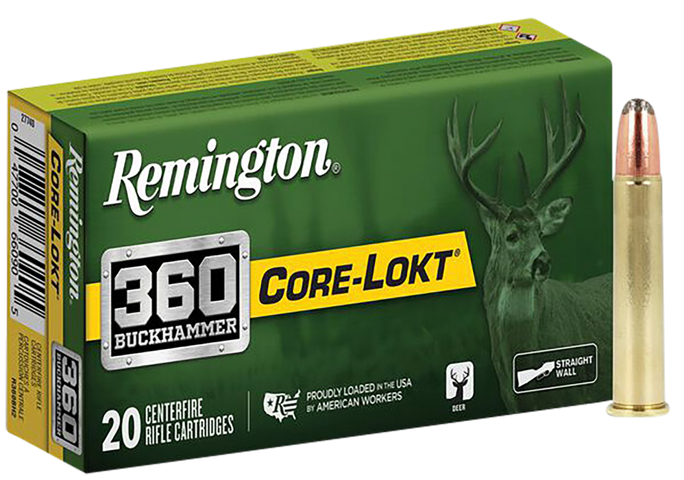 Remington Ammunition R27743   360 Buckhammer 200 gr Soft Point Core-Lokt (SPCL) 20 Per Box/10 Cs