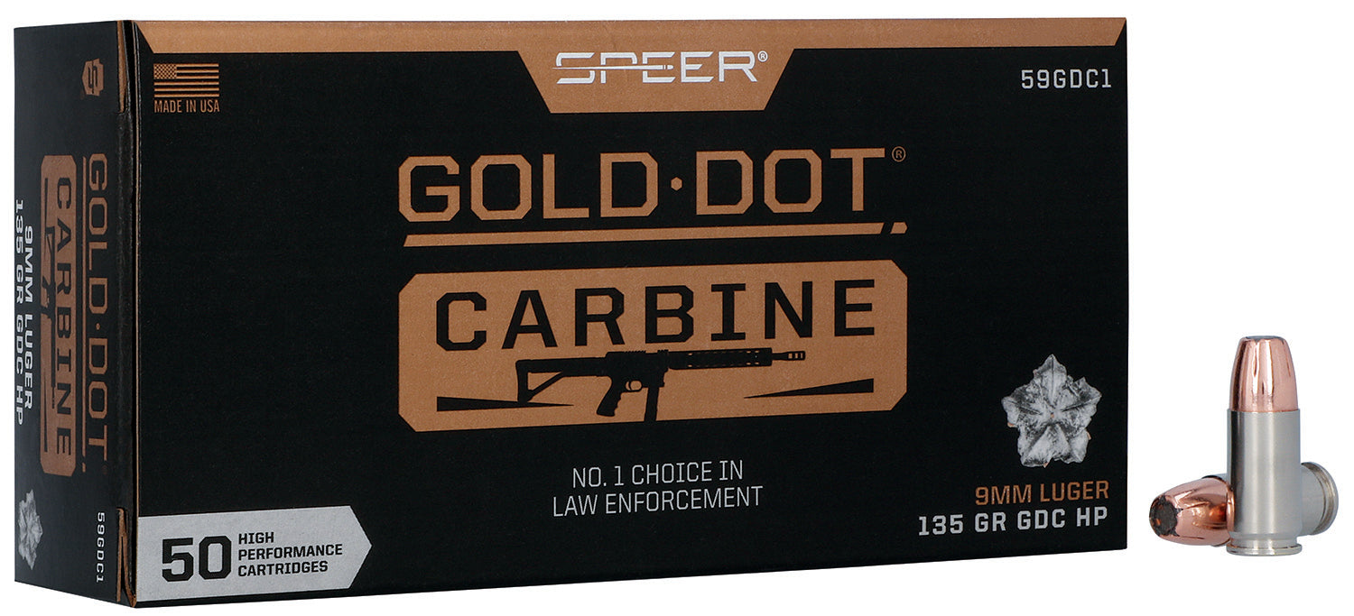 CCI 59GDC1   9mm 135 Gold Dot Hollow Point 50 Per Box/