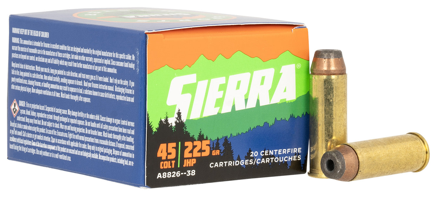 Sierra A882638 Outdoor Master  45 Colt (LC) 225 gr Jacket Hollow Point Sport Master 20 Per Box