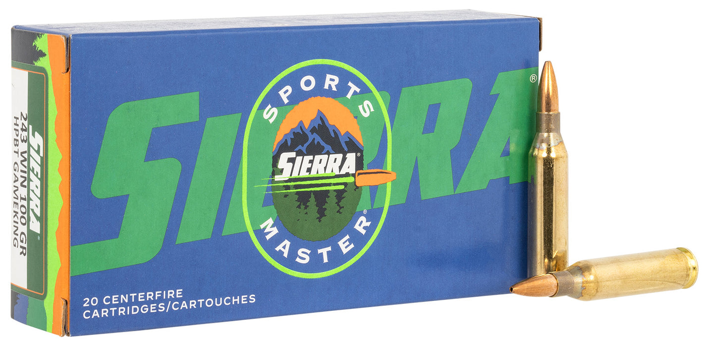 Sierra A156102 Outdoor Master  243 Win 100 gr Jacket Hollow Point Sport Master 20 Per Box