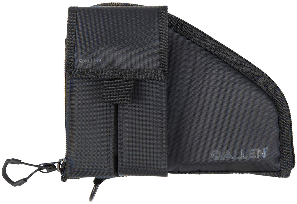 Allen 78-7 Pistol Case  W/Mag Pouch Black Nylon Fits Compact Handguns