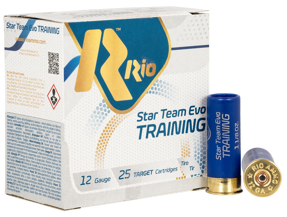 Rio Ammunition STT328 Star Team EVO Target Load 12 Gauge 2.75" 1 1/8 oz 8 Shot 25 Per Box/ 10 Cs
