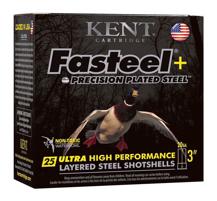 Kent Cartridge K203FSP284X6 Fasteel + Waterfowl 20 Gauge 3" 1 oz 4/6 Shot 25 Per Box/ 10 Case