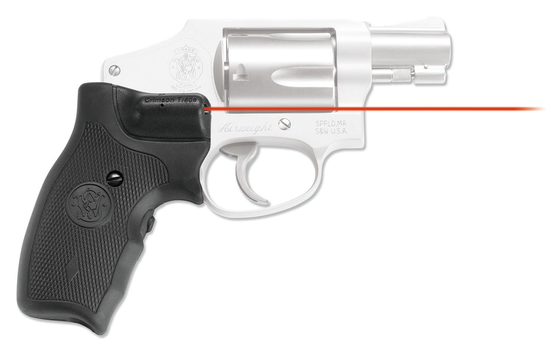 Crimson Trace 011150 Lasergrips  Fits S&W J-Frame Round Butt, Red Laser 633nM Wavelength 5mW Output, Black Polymer Extended