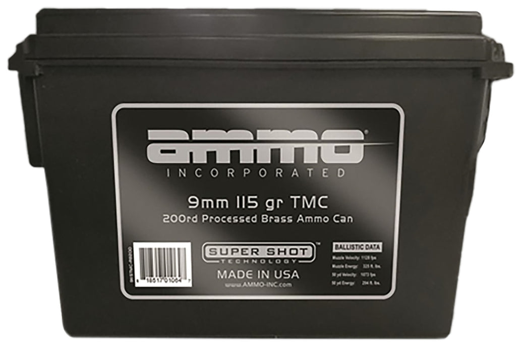 Ammo Inc 9115TMC-RB200   9mm Luger 115 gr Total Metal Case (TMC) 200 Per Box/