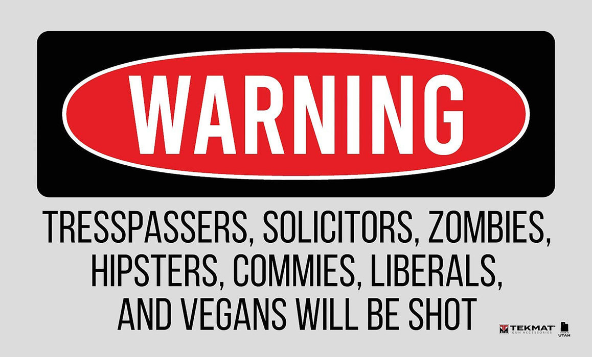 TekMat TEK42TRESPASSERS Trespassers Will Be Shot Door Mat Multi-Color Rubber 25"x42"