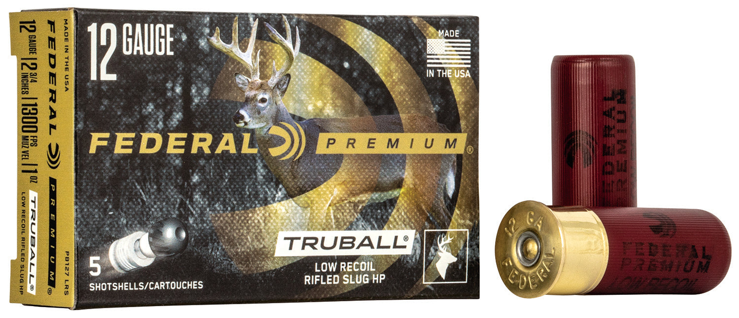 Federal PB127LRS Premium Vital-Shok TruBall 12 Gauge 2.75" 1 oz Rifled Slug Shot 5 Per Box/50 Cs