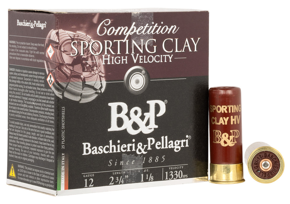 Baschieri & Pellagri (B&P)  12B8SH75 B&P Sporting 12 Gauge 2.75" 1 1/8 oz 7.5 Shot 25 Per Box/ 10 Cs