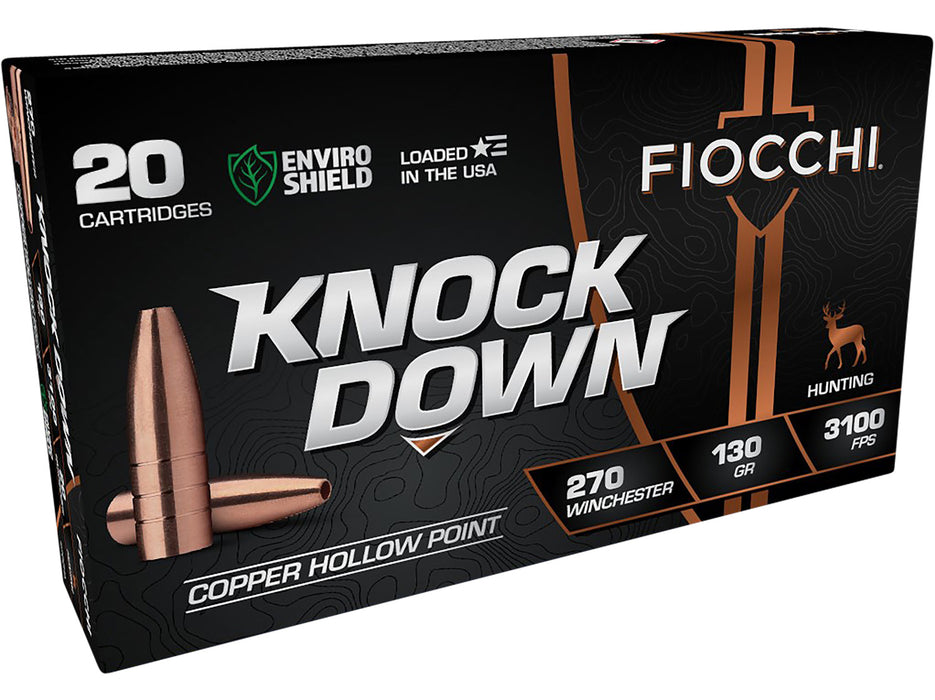 Fiocchi 270CHA Knock Down Hunting 270 Win 130 gr Hollow Point (HP) 20 Per Box/ 10 Cs