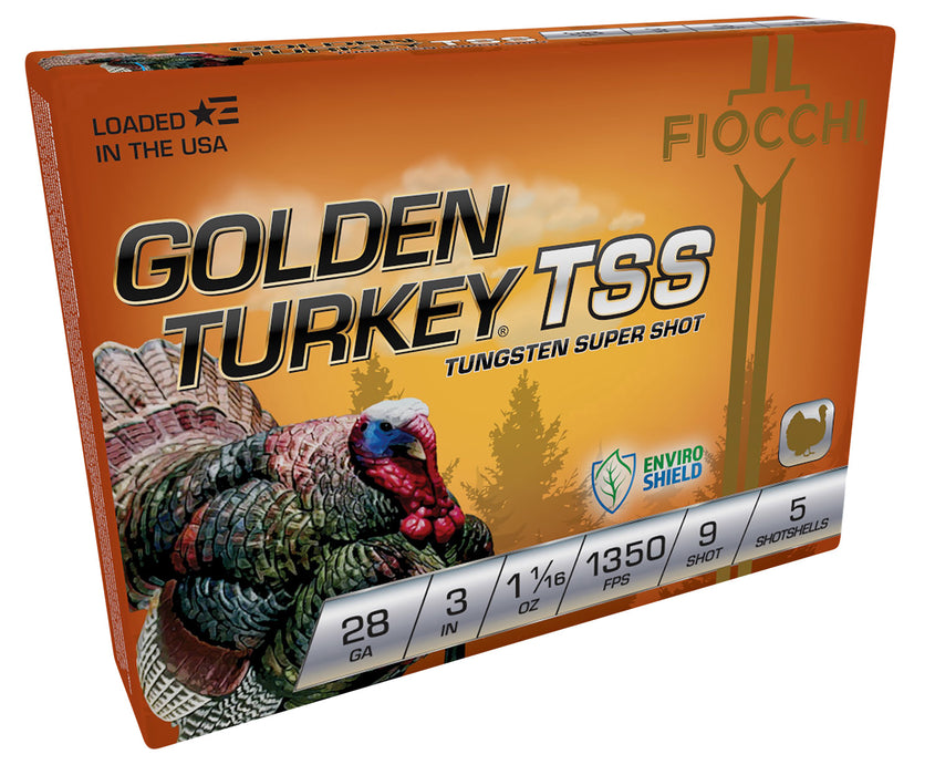 Fiocchi 283TSS9 Golden Turkey TSS 28 Gauge 3" 1 1/16 oz 9 Shot 5 Per Box/ 10 Cs