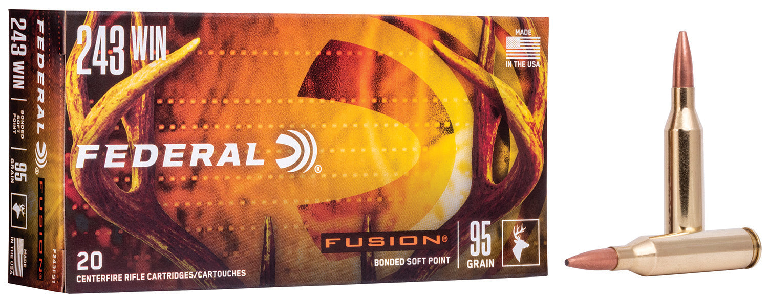 Federal F243FS1 Fusion  243 Win 95 gr Fusion Soft Point 20 Per Box/10 Cs