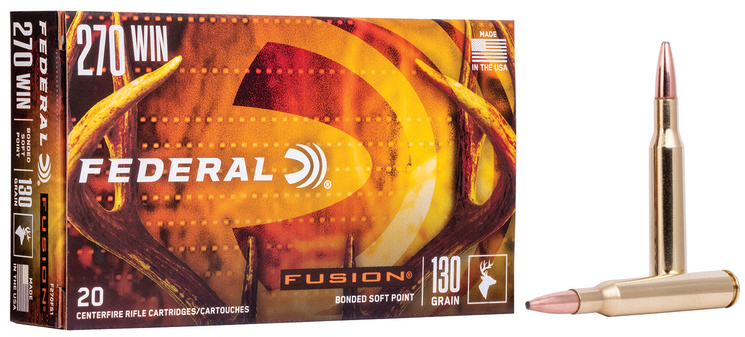 Federal F270FS1 Fusion  270 Win 130 gr Fusion Soft Point 20 Per Box/10 Cs