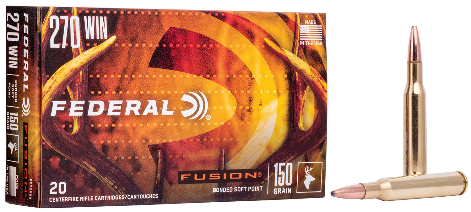 Federal F270FS2 Fusion  270Win 150gr Bonded Soft Point 20 Per Box/10 Case