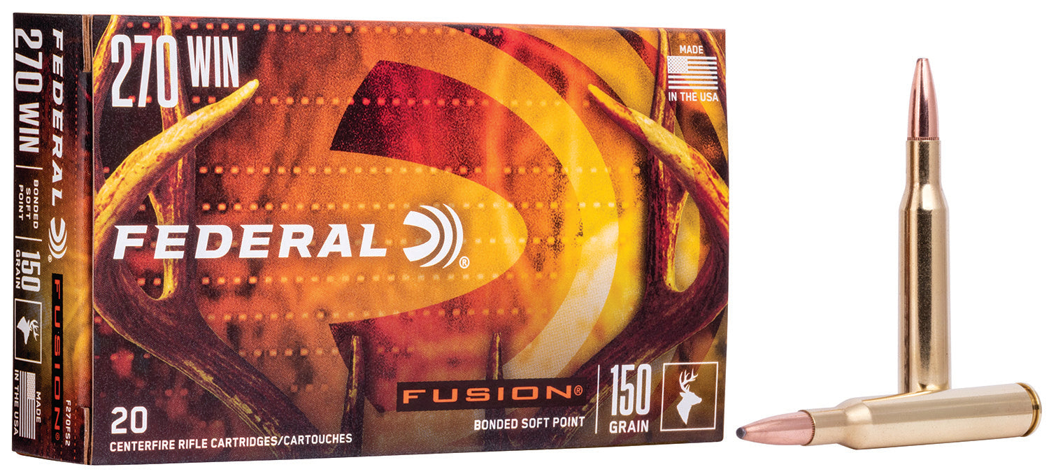 Federal F270FS2 Fusion  270 Win 150 gr Fusion Soft Point 20 Per Box/10 Cs