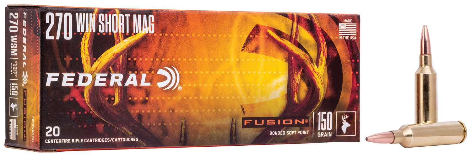 Federal F270WSMFS1 Fusion  270WSM 150gr Bonded Soft Point 20 Per Box/10 Case