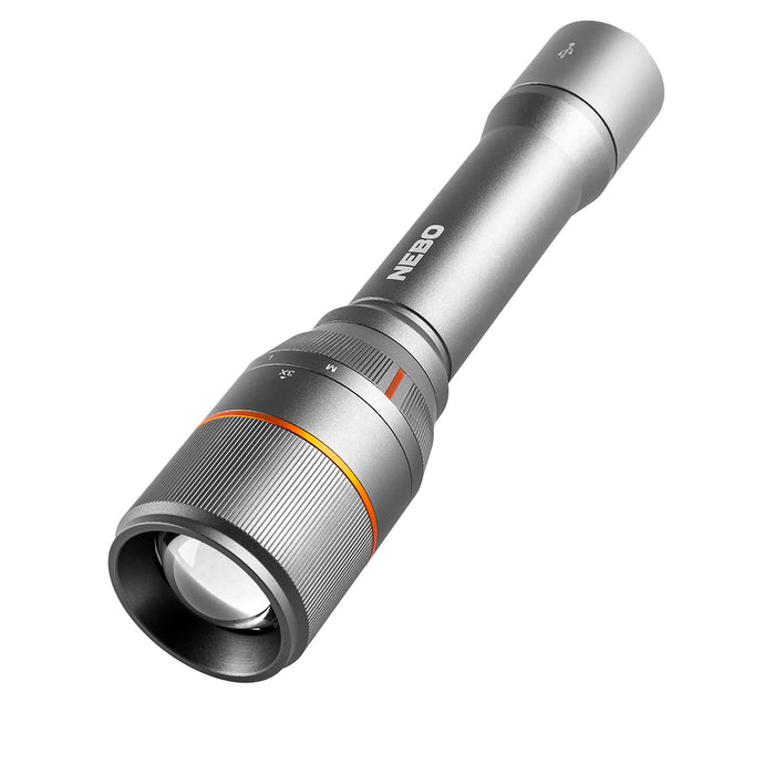 NEBO NEBFLT0018 Davinci 1000 Flashlight  Gray 100/400/1,000 Lumens White LED