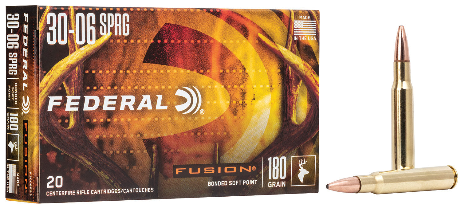 Federal F3006FS3 Fusion  30-06 Springfield 180 gr Fusion Soft Point 20 Per Box/10 Cs