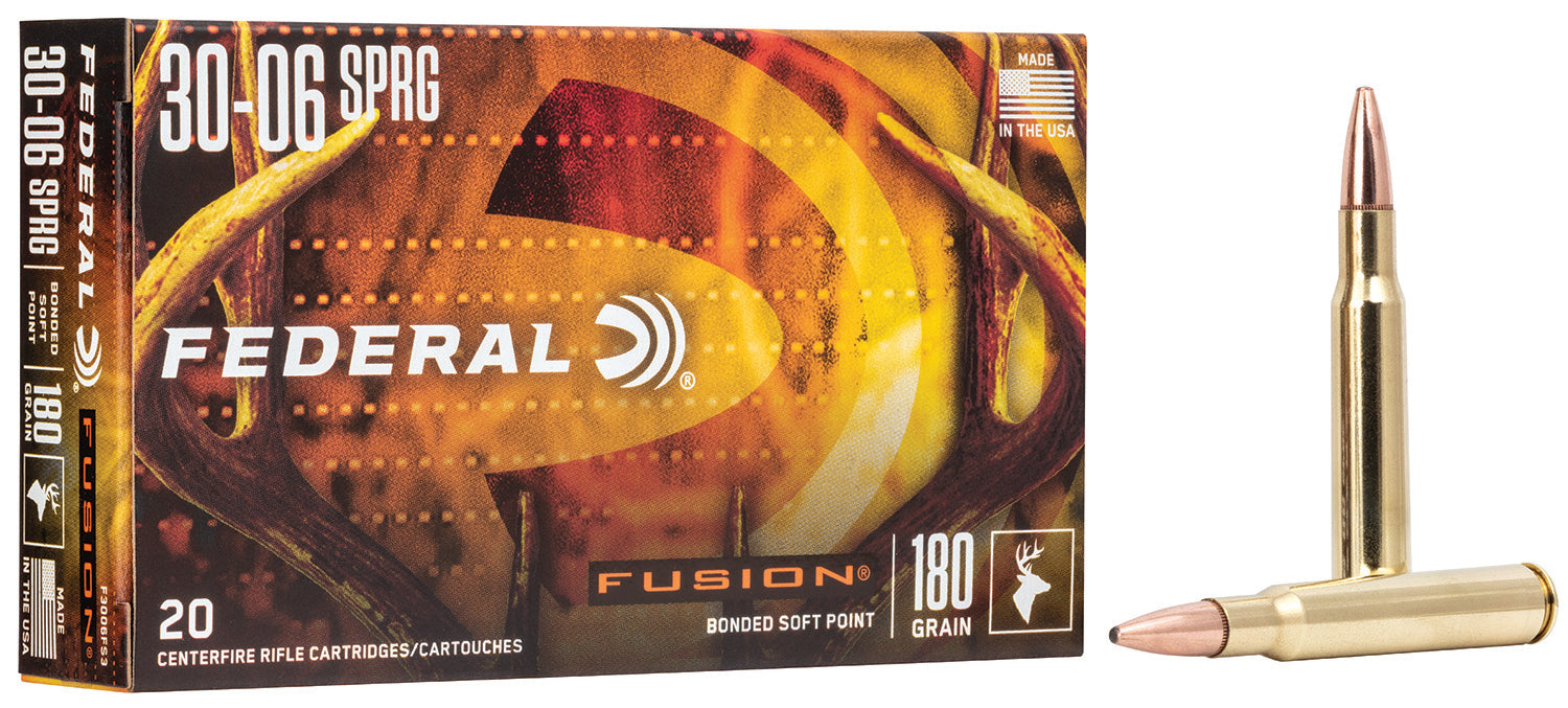 Federal F3006FS3 Fusion  30-06Springfield 180gr Bonded Soft Point 20 Per Box/10 Case