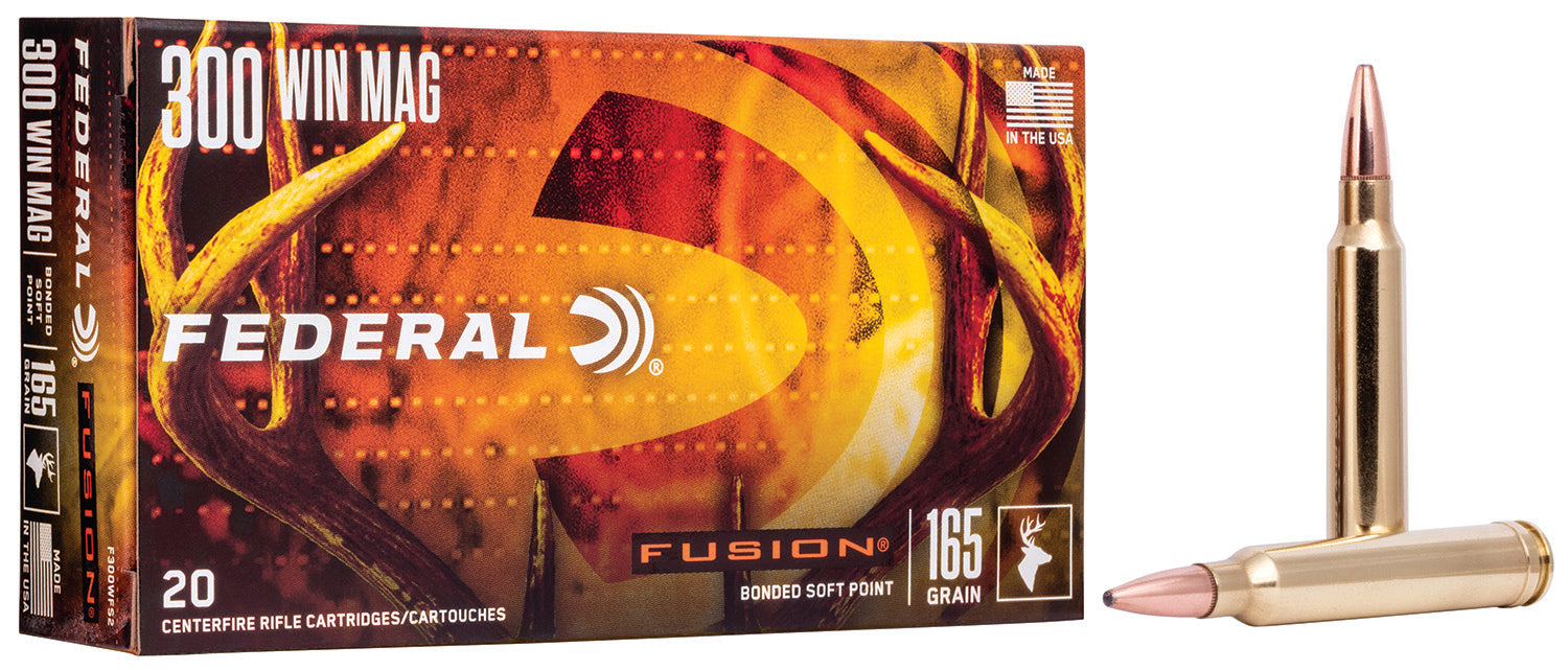 Federal F300WFS2 Fusion  300WinMag 165gr Bonded Soft Point 20 Per Box/10 Case