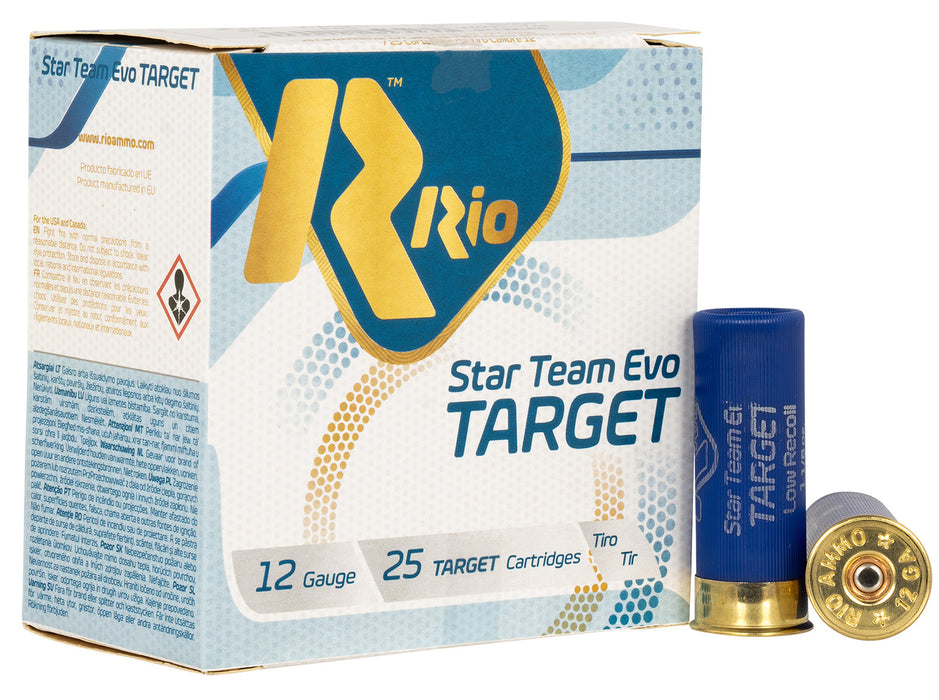 Rio Ammunition STT32LR8 Team Target  12 Gauge 2.75" 1 1/8 oz 8 Shot 25 Per Box/ 10 Cs