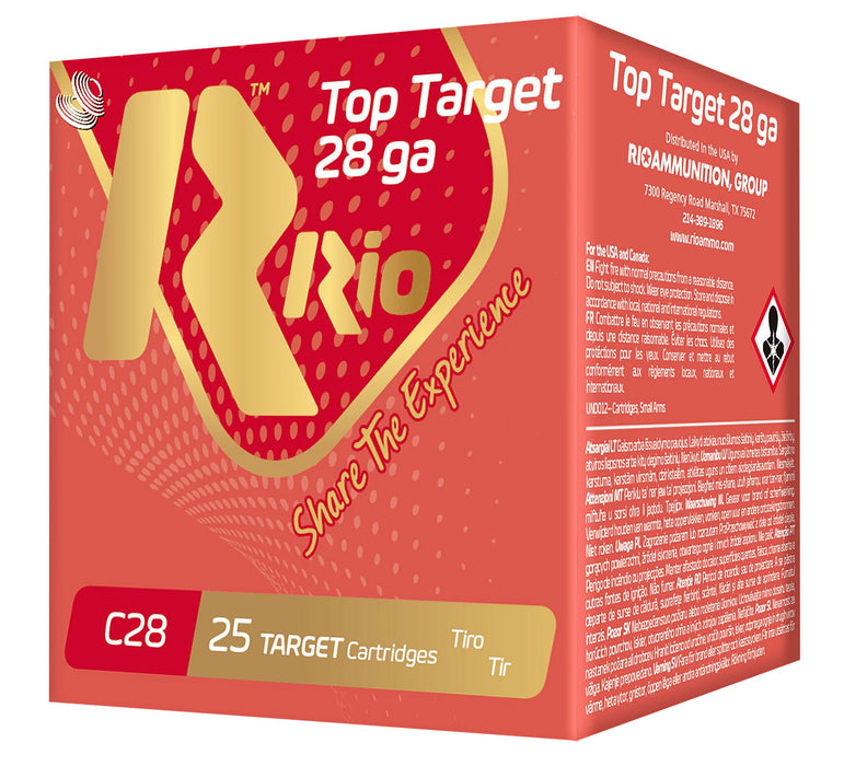 Rio Ammunition RC289 Top Target  28 Gauge 2.75" 3/4 oz 9 Shot 25 Per Box/ 10 Cs