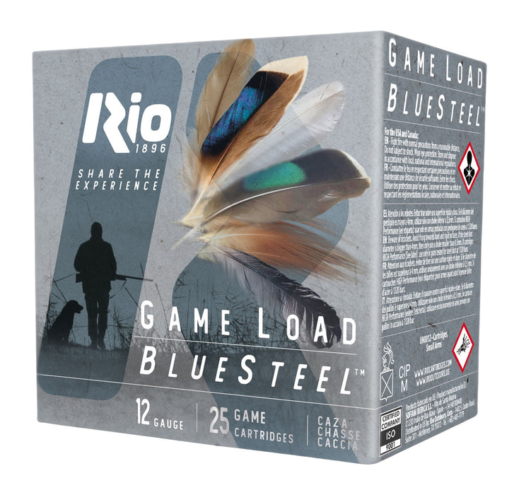 Rio Ammunition GLBS325 Game Load BlueSteel  12Gauge 2.75" 1 1/8oz 5Shot 25 Per Box/10 Case