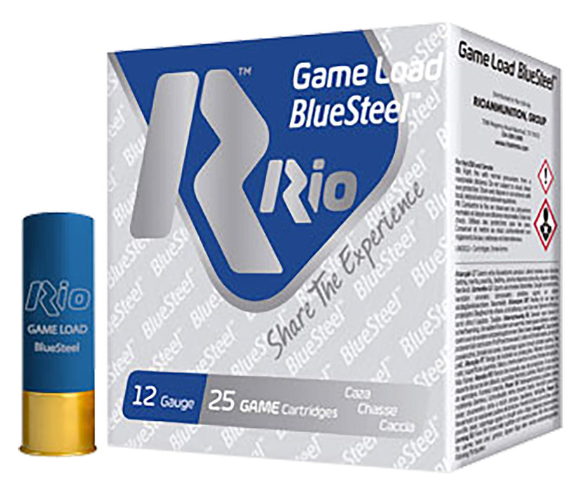 Rio Ammunition GLBS327 Game Load BlueSteel  12 Gauge 2.75" 1 1/8 oz 7 Shot 25 Per Box/ 10 Cs