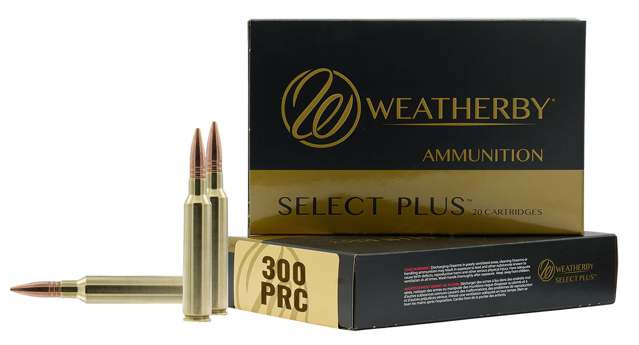 Weatherby F300P180SCO Select Plus  300 PRC 180 gr Jacketed Hollow Point 20 Per Box 10 Cs