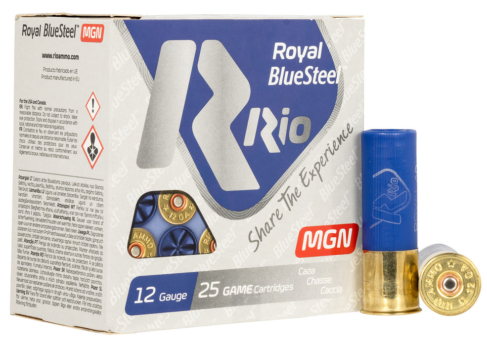 Rio Ammunition RBSM402 Royal BlueSteel Magnum 12 Gauge 3" 1 3/8 oz 2 Shot 25 Per Box/ 10 Cs
