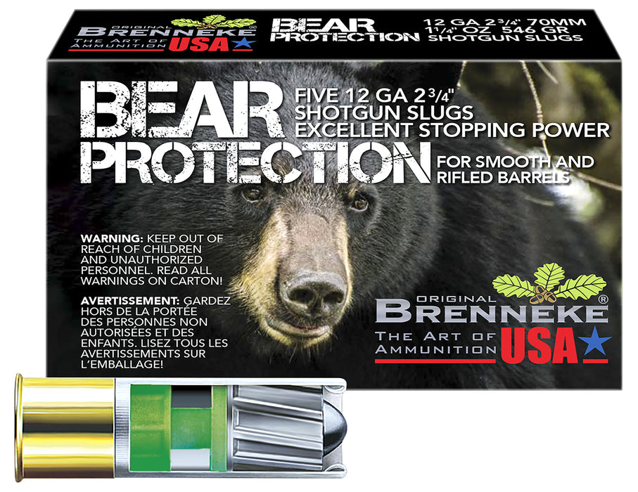 Brenneke SL122BP Bear Protection  12 Gauge 2.75" 1 1/4 oz Slug Shot 5 Per Box/ 50 Case