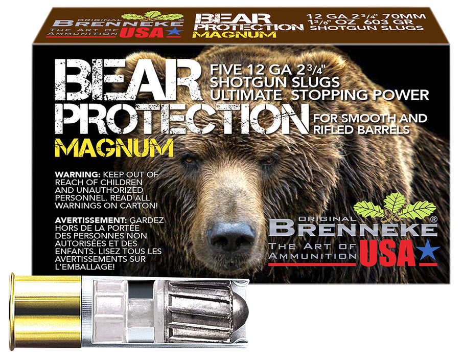 Brenneke SL122BPM Bear Protection  12 Gauge 2.75" 1 3/8 oz Slug Shot 5 Per Box/ 50 Case