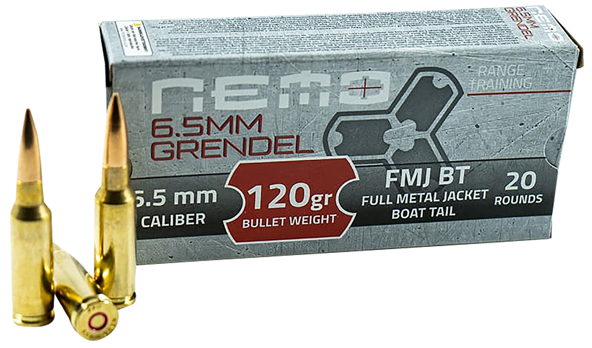 Nemo Arms 65GNA120PPU   6.5Grendel 120gr Full Metal Jacket Boat Tail 20 Per Box/25 Case