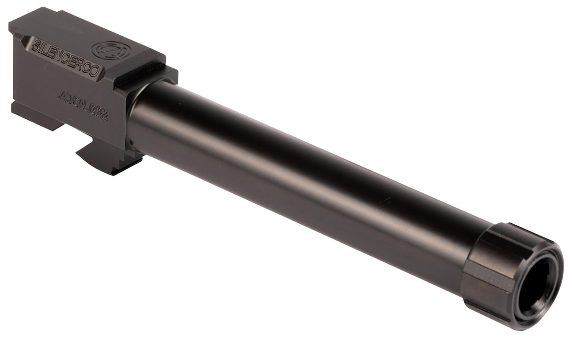 SilencerCo AC50 Glock  40 S&W 4.80" Threaded Black Nitride Stainless Steel, Fits Glock 22 Gen2-4