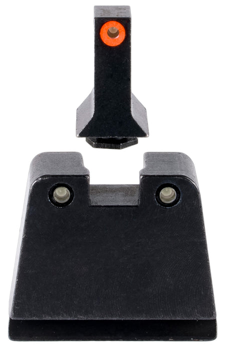 Trijicon GL243C601142 Suppressor/Optic Height Sights  Green/Tritium Orange Outline Front Sight-Green/Tritium Black Outline Rear Sight Glock 42/43/43X Slim Frame