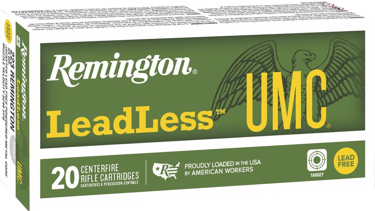 Remington Ammunition R21420 UMC Leadless 223Rem 55gr 20 Per Box/10 Case