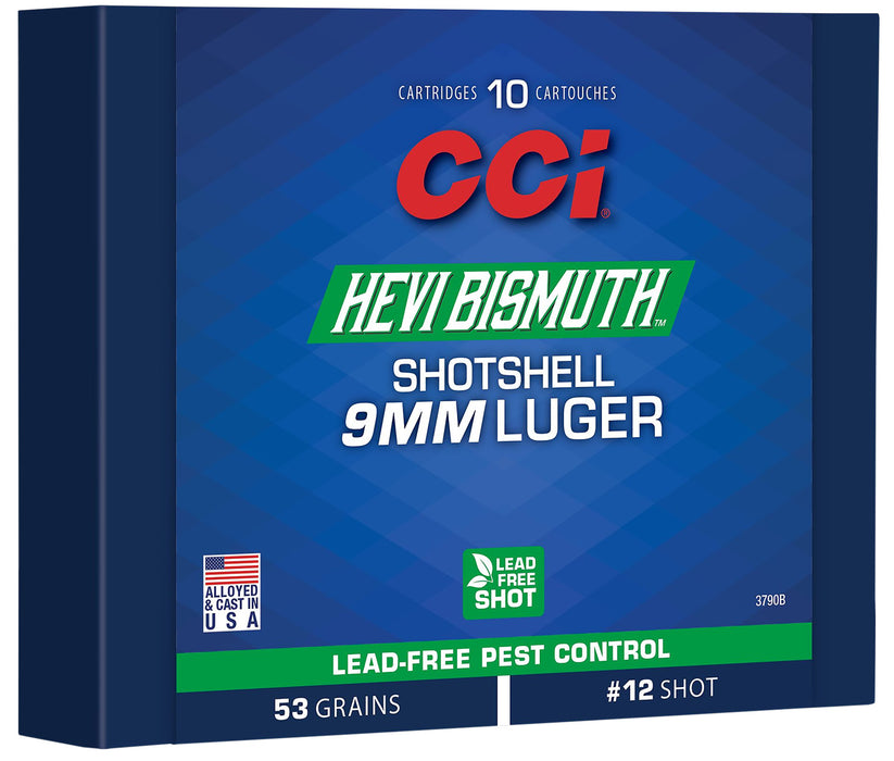 CCI 3790B Pest Control HEVI-Bismuth 9mm Luger 53 gr 10 Per Box/ 20 Case