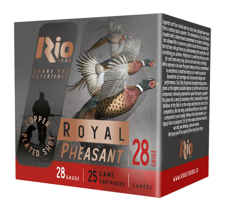 Rio Ammunition RPC285 Royal Pheasant  28Gauge 2.75" Copper 5Shot 25 Per Box/10 Case