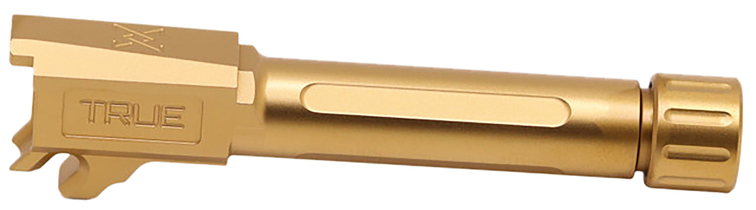 True Precision Inc TPP365BXTG Sig P365  9mm 3.10" Threaded Gold TiN Stainless Steel, Fits Sig P365/P365 SAS/P365X