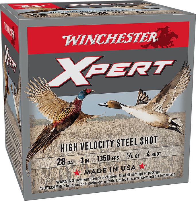 Winchester Ammo WEXP2834 Xpert High Velocity 28 Gauge 3" 3/4 oz 4 Shot 25 Per Box/ 10 Case