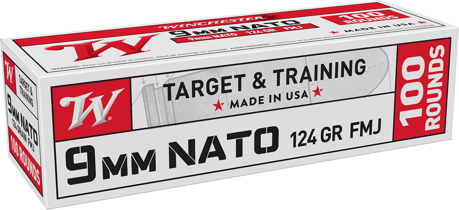 Winchester Ammo W9NATOVP9mm NATO 124gr Full Metal Jacket 100 Per Box/10 Case