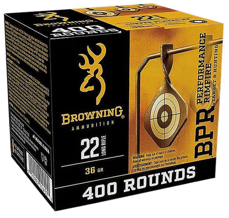 Browning Ammo B194122401   22 LR 36 gr Plated Hollow Point 400 Per Box/ 4 Case