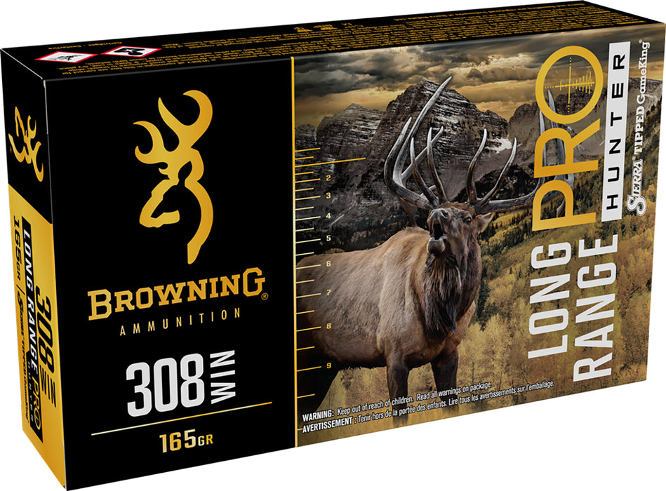 Browning Ammo B192503082 Long Range Pro  308Win 165gr 20 Per Box/10 Case