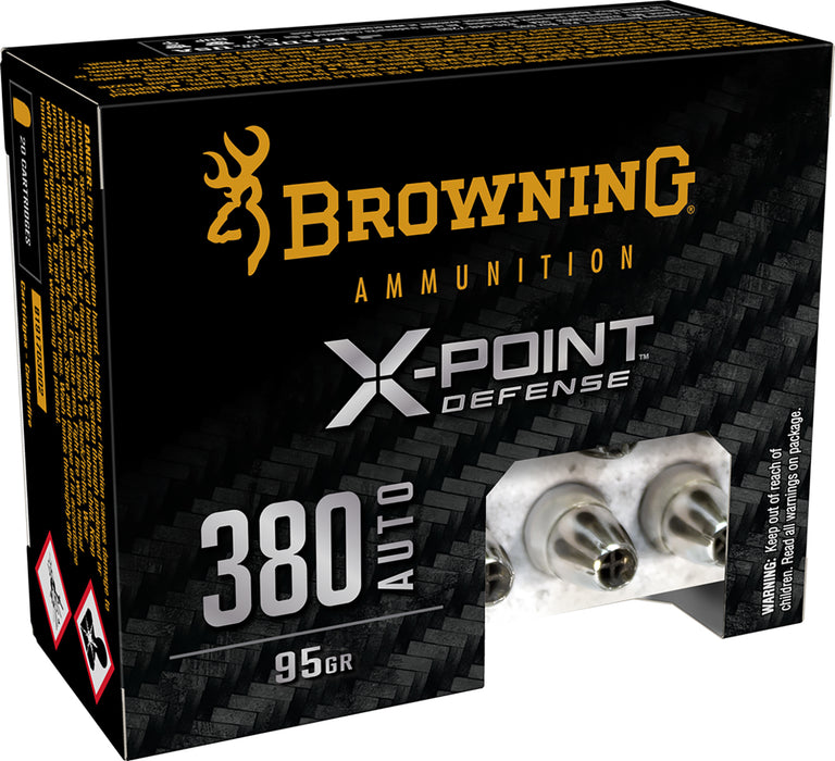Browning Ammo B191703802 X-Point  380 ACP 95 gr 20 Per Box/ 10 Case