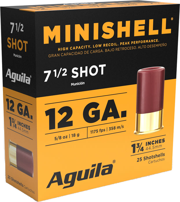 Aguila 1CHB1387 Minishell  12 Gauge 1.75" 5/8 oz 7.5 Shot 25 Per Box/ 10 Case