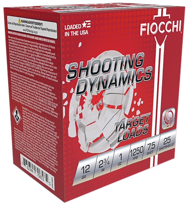 Fiocchi 12SD1X75 Shooting Dynamics  12Gauge 2.75" 1oz 7.5Shot 25 Per Box/10 Case
