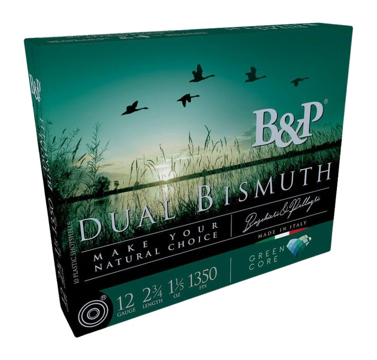 B&p Ammunition 12B5DB43 Dual Bismuth  12Gauge 2.75" 1 1/5oz Bismuth 3/4Shot 10 Per Box/10 Case