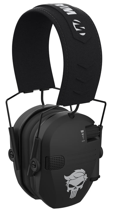 Walker's GWPRSEMT24PUN Razor Merica Muffs Punisher Polymer Over the Head Black