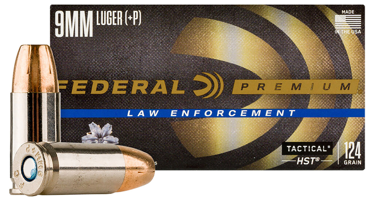 Federal P9HST3 Premium Personal Defense 9mm+P 124gr HST Jacketed Hollow Point 50 Per Box/20 Case